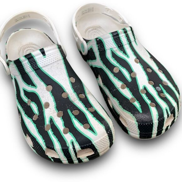 Crocs Ron English Party Animal Zebra White Classic Clog Size 10 Women’s 12 - Picture 10 of 14